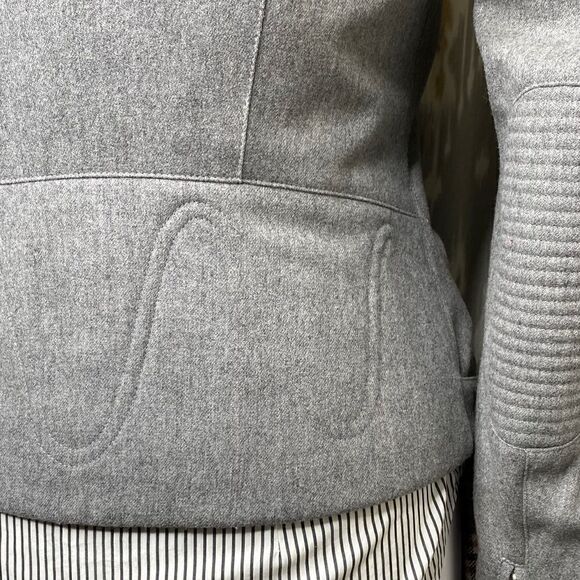 Ralph Lauren Grey Cashmere Blend Moto Jacket - Picture 15 of 16